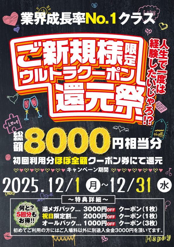 ■ご入会特典→次回用の８０００円分ウルトラクーポン発行中！！